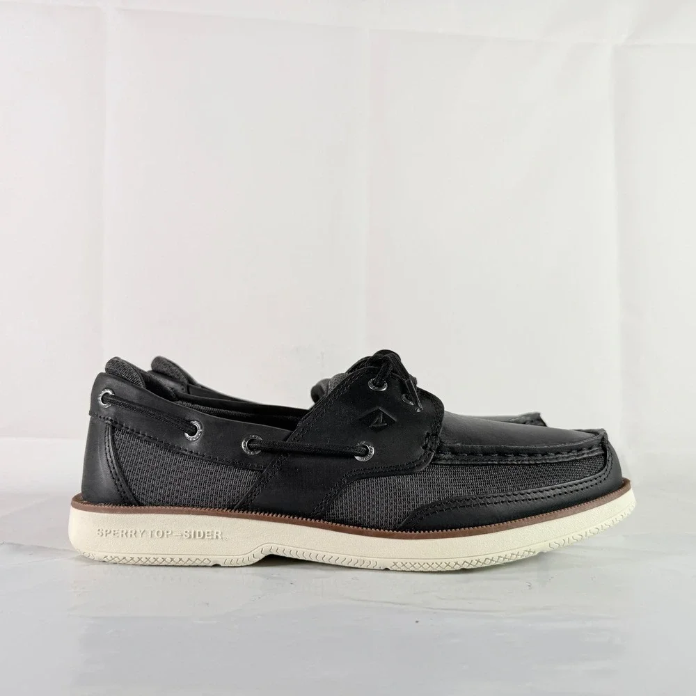 Sperry Surveyor 2-Eye Black Men Boat Shoe Size 9 New‎